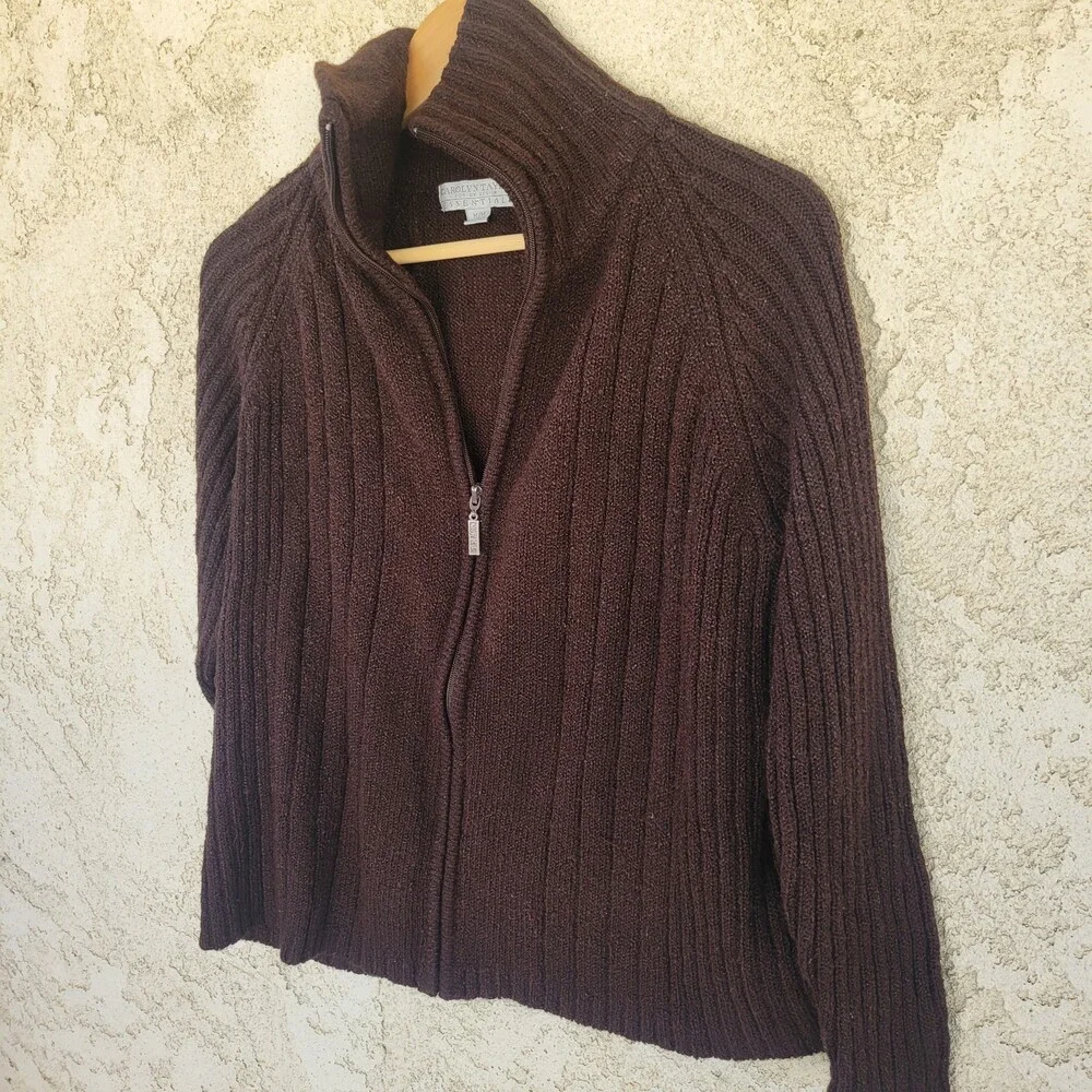 Carolyn Taylor for By Design Essentials Brown Knit Pullover Sweater Top Medium